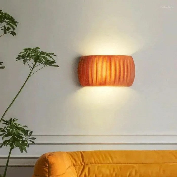 Modern Art Deco resin ribbed wall light