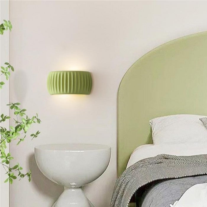 Modern Art Deco resin ribbed wall light