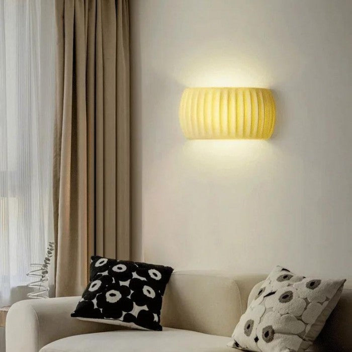 Modern Art Deco resin ribbed wall light