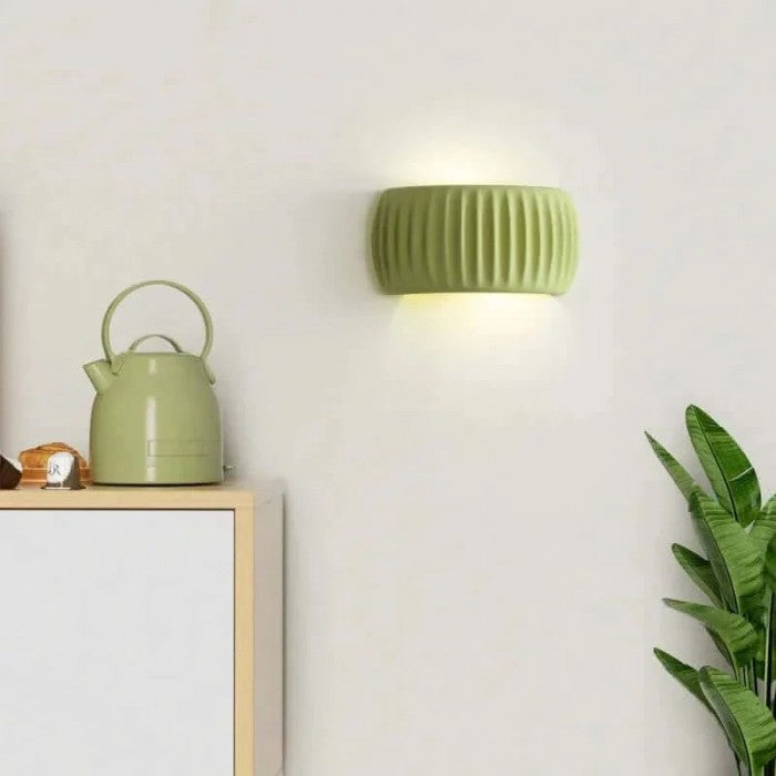 Modern Art Deco resin ribbed wall light