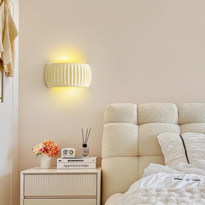 Modern Art Deco resin ribbed wall light